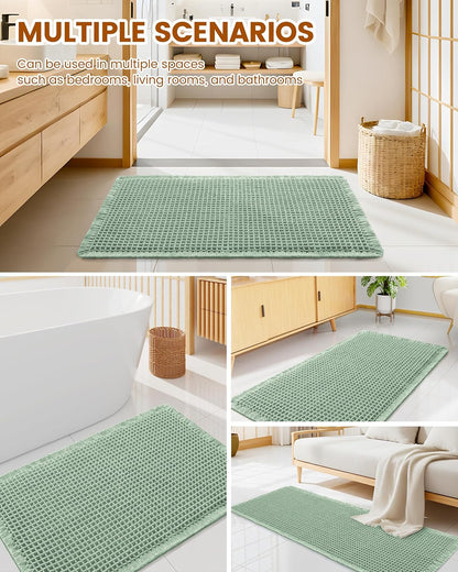 Smiry Waffle Bath Mat 30x20, Extra Soft Absorbent Bathroom Rugs, Non Slip Machine Washable Quick Dry Bath Rugs for Bathroom Floor, Tub, Shower, Home Decor Accessories, Brown