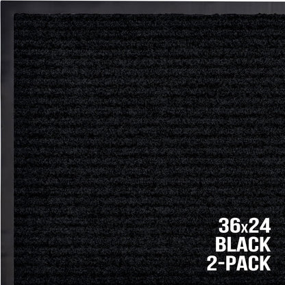 Sierra Concepts Front Door Mat Welcome Floor Mats - Entryway Indoor Outdoor Entrance Doormat, Patio, Porch, Muddy Shoe, Inside Outside Low Profile, 30x17 inches, 2-Pack Gray