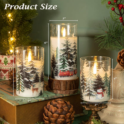 LUSHARBOR Flameless Candles with Remote, 3 Pack Battery Operated Candles Flickering Real Wax LED Fake Pillar Candles with Timer for Wedding Home Party, White