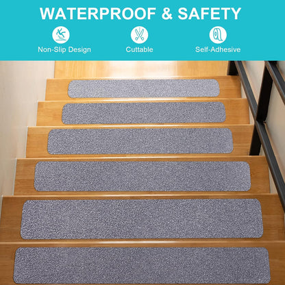 Qingluan Grip Tape, Heavy Duty Anti Slip Tape for Stairs Outdoor/Indoor Waterproof 4" x 33 ft, Safety Non-Slip Roll for Stair Step Traction Treads Stair Non Slip Strips Grey