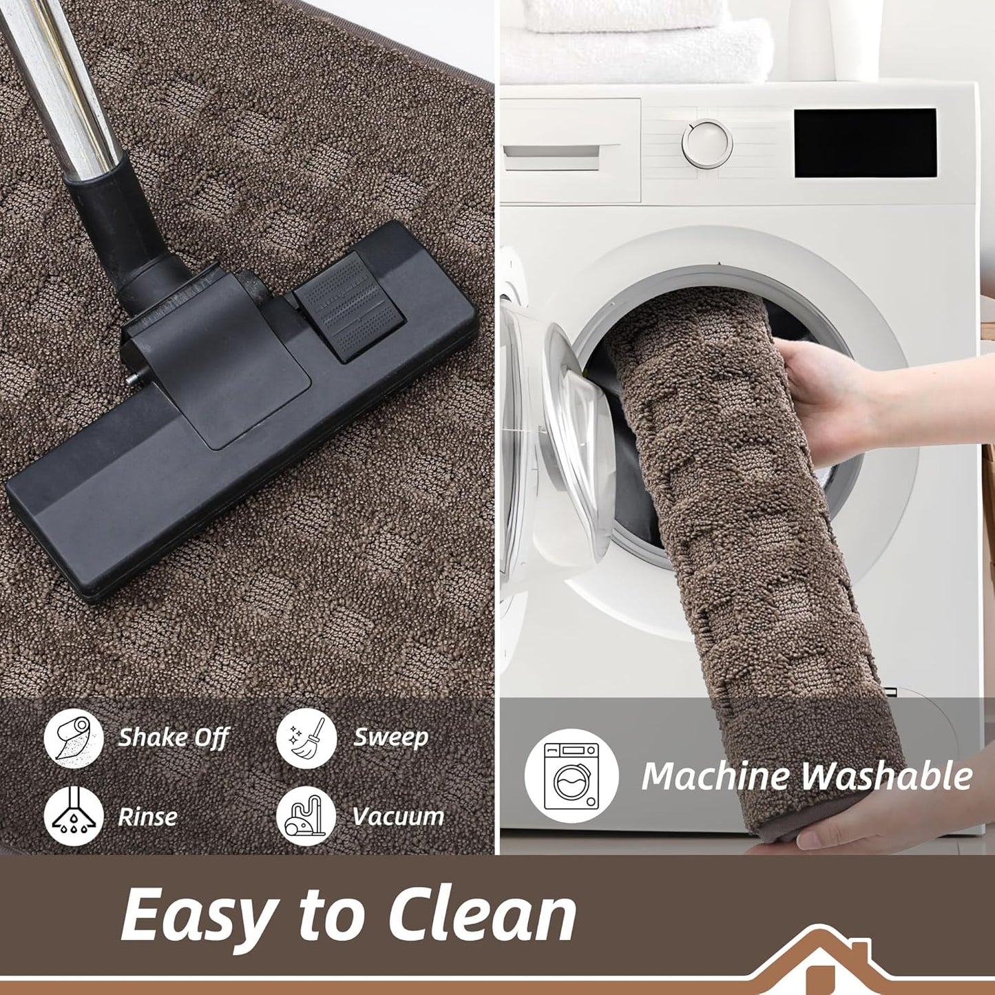 BEQHAUSE Dirt Trapper Door Mats 20"x32", Non-Slip Waffle Doormat Indoor Entrance Low-Profile, Dirt Resist and Absorbent Entryway Rugs Washable Inside Welcome Floor Mat for Front Back Door, Beige