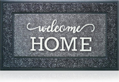 Extra Durable, Superior Absorption, Front Door Mat for Outdoor & Indoor - Welcome Mat for Entryway, Entrance, Patio, Porch - Waterproof, Non-Slip Backing, Coarse Fibers (Scales,17x29)