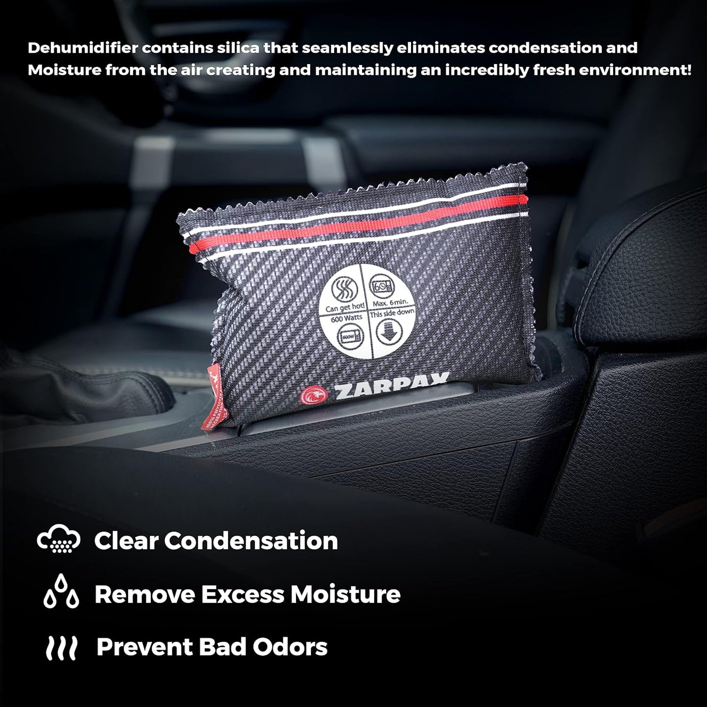 Reusable Car Dehumidifier Bag (1 Pack) Rechargeable Dehumidifier bags for Car, Trucks, and RVs - Prevent Damp & Moisture on Windscreens - Leakproof Moisture Absorber for Car and Home