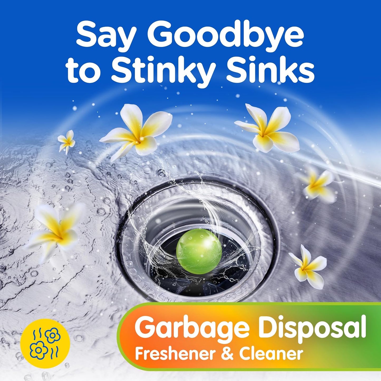 COMPAC HOME Plink Garbage Disposal Cleaner and Deodorizer, Air Fresheners for Garbage Disposal, Lemon Scent, Home Cleaning Products for Kitchen Sink and Clogged Drains, 20 Count (Pack of 1)
