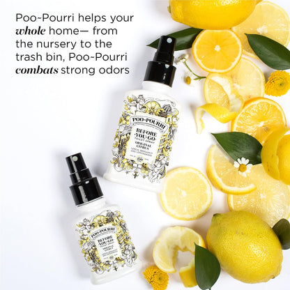 Poo-Pourri Before-You-Go Toilet Spray, Bamboo Rain, 2 Fl Oz, Up to 100 Uses, Bathroom Odor Deodorizer with Essential Oils for Home or Work, Travel Essentials, TSA Approved Size, Bamboo & Fresh Grass