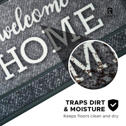 Extra Durable, Superior Absorption, Front Door Mat for Outdoor & Indoor - Welcome Mat for Entryway, Entrance, Patio, Porch - Waterproof, Non-Slip Backing, Coarse Fibers (Scales,17x29)