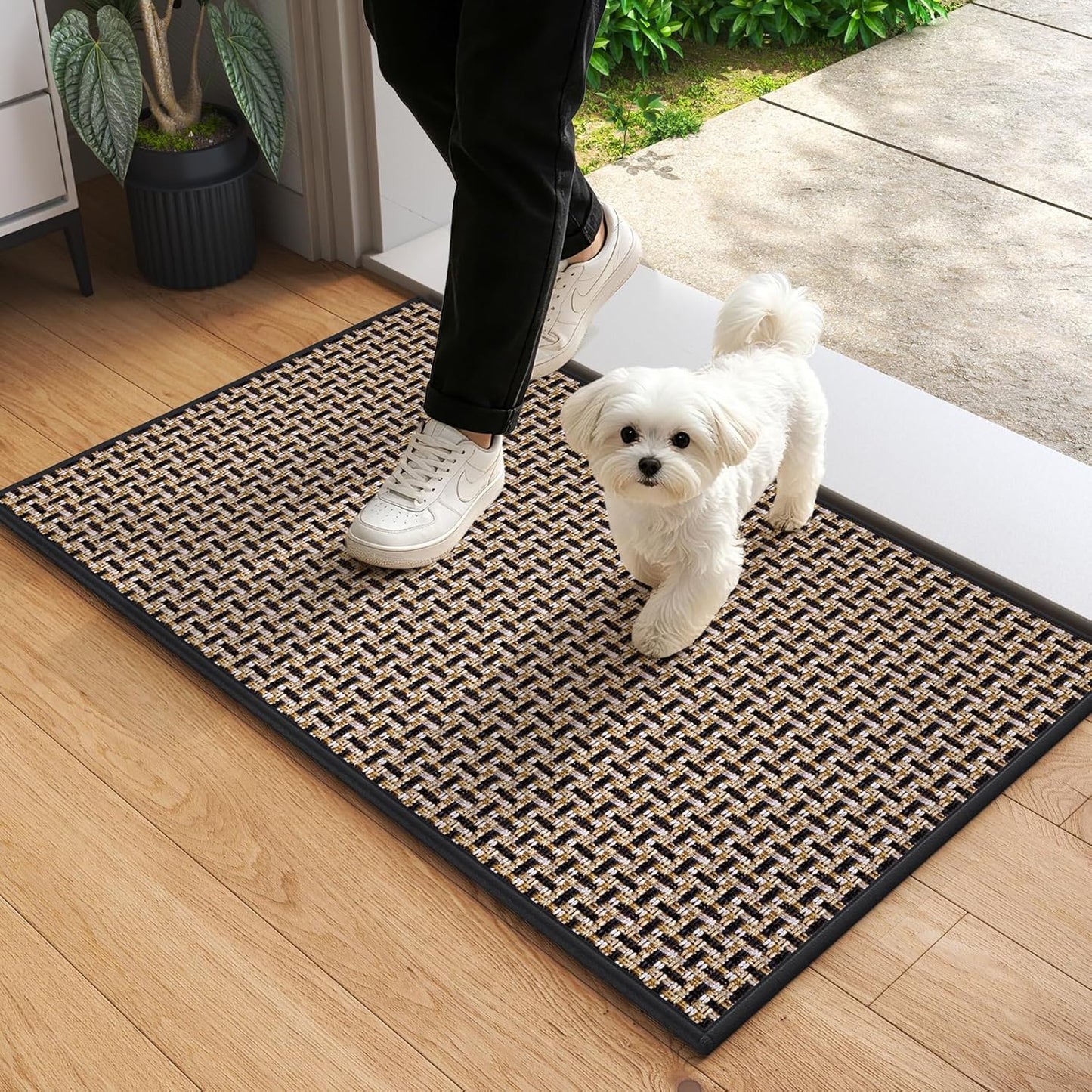 Door Mat 17"x30",Door Mat Indoor Entrance Dirt Resistant and Absorbent Non-Slip Rubber Backing Front Door Mats Washable Low-Profile Indoor Mats for Entryway, Inside Entrance Easy Clean Gray