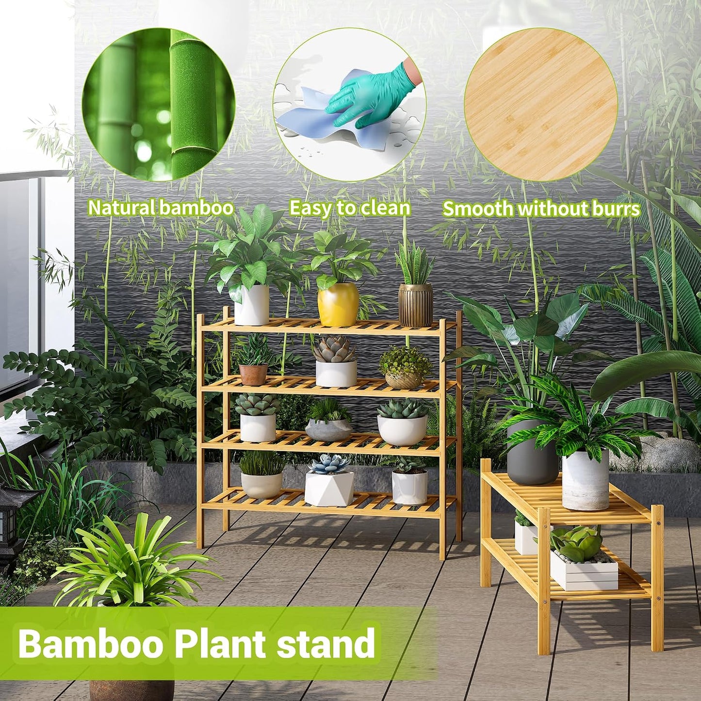 BMOSU 2-Tier Bamboo Small Shoe Rack Premium Stackable Shoe Shelf Storage Organizer for Hallway Closet Living Room Entryway Organizer (Black Bamboo)