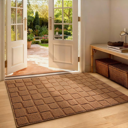 Front Door Mat Outside Entrance, Outdoor Indoor Door Mats for Entryway, Entrance, Entry, Patio, Waterproof Non Slip Doormat, Low-Profile, 20" × 31.5“, Black