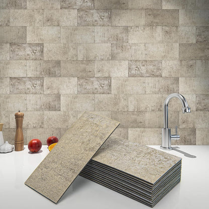 Art3d 102-Piece Peel and Stick Wall Tile for Kitchen Backsplash, Bathroom, Fireplace, 3in. × 6in. Stick on Subway Tile, Glossy White