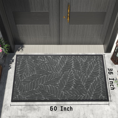 Yimobra Front Door Mat Outdoor Indoor, 29.5x17 All-Season Waterproof Door Mat Outside Entrance, All-Weather Non-Slip Outside Doormat for Garage Patio Entryway, Brown