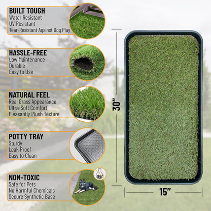 Ottomanson 15" x 30" Multi-Purpose Boot Tray – Waterproof Shoe & Pet Feeding Spill Tray, Litter Box & Pee Pad Holder, Painting & Planting Mat, 1.2" Raised Edge Floor Protection