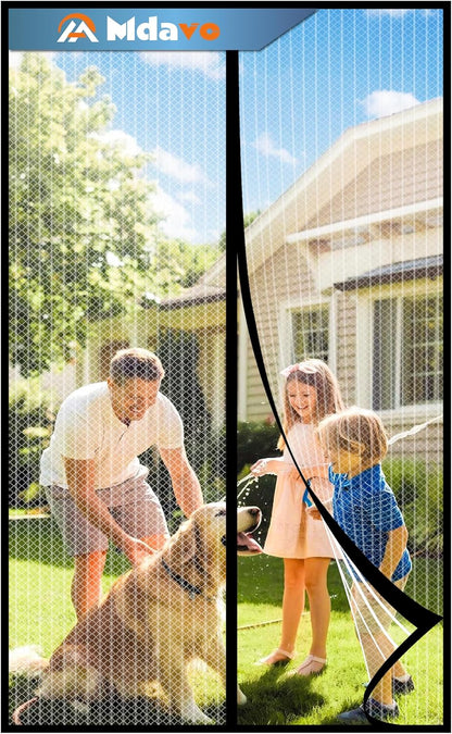 Mesh Screen with Magnetic Closure-Keeps Bugs Out Let Breeze in, Heavy Duty - Pet and Kid Friendly, Works with Front, Sliding Doors (38 x 82 Inch)