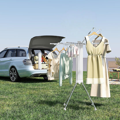 JOOM Tripod Clothes Drying Rack, Garment Rack Portable and Foldable Space Saving Laundry Drying Rack - Drying Rack Clothing Floor Folding Balcony Bedroom Household Wooden
