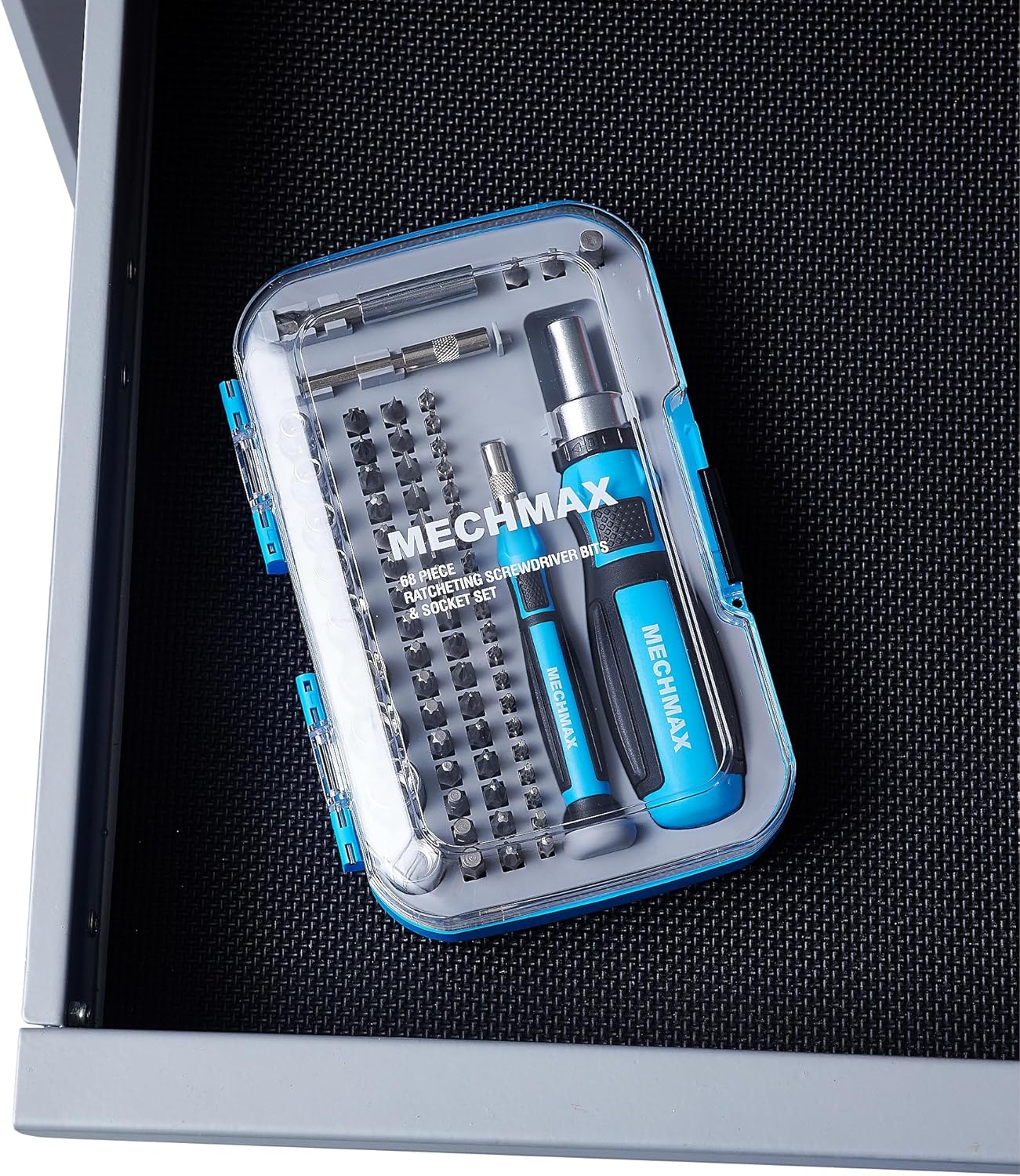 MECHMAX 68-Piece Ratcheting Screwdriver Set with Bits & Sockets | Precision tool kit with sockets & compact injection storage case. Ideal for household DIY, furniture assembly & repair