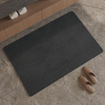 Mecko Bath Mat Rug, Rubber Non-Slip Quick Dry Absorbent Thin Bathroom Rugs Fit Under Door Bathroom Floor Mats-Shower Rug for in Front of Bathtub, Sink, Shower Room(Light Grey,16"x24")