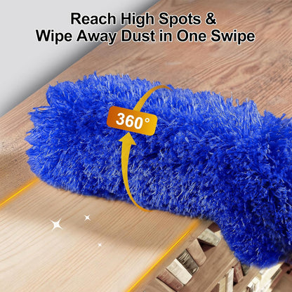 Tiumso Dusters for Cleaning,Microfiber Feather Duster 5-in-1 Kit, Duster with Extension Pole 100 Inches, Cobweb Duster, Microfiber Dusters for High Ceilings and Fans, Blinds and Cars