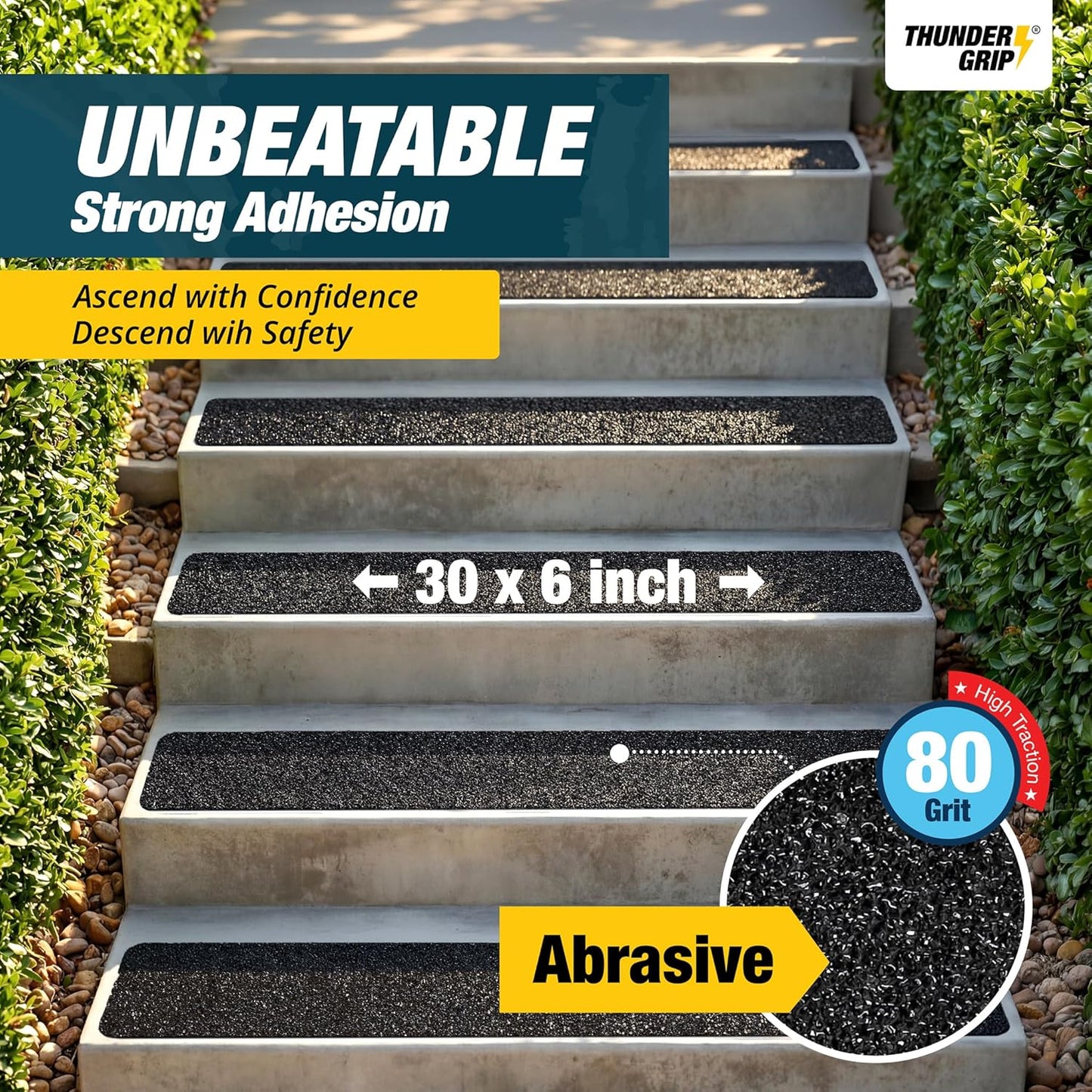 Clear Stair Treads Non-Slip 24"x4" - 18-Pack Indoor Stair Grips Non Slip for Wooden Steps - Anti Slip Adhesive Strips for Dogs & Elderly - Staircase Step Treads - Transparent Treads for Wood Stairs
