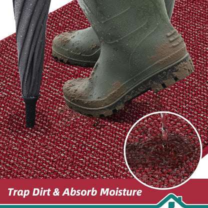 BEQHAUSE Dirt Trapper Door Mat 20" x 32", Non-Slip Washable Doormats Entrance Mat, Dirt Resistant and Absorbent Welcome Mat, Low Profile Floor Mats for Front Back Door and Entryway, Beige