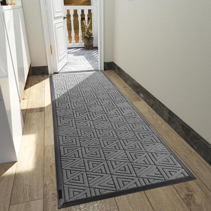 Yimobra Front Door Mat Outside Entrance 29.5x17, Waterproof Heavy Duty Outdoor Mats for Front Door, Non Slip Rubber Entry Mat for Garage Patio Indoor, Grey