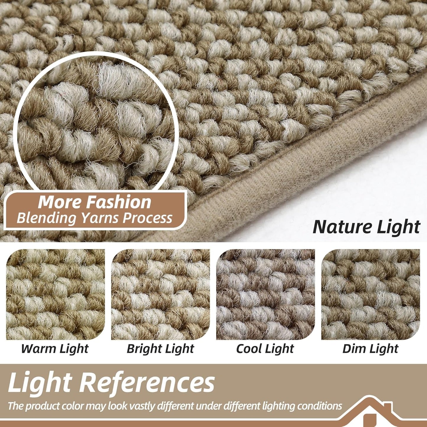 BEQHAUSE Dirt Trapper Door Mat 20" x 32", Non-Slip Washable Doormats Entrance Mat, Dirt Resistant and Absorbent Welcome Mat, Low Profile Floor Mats for Front Back Door and Entryway, Beige