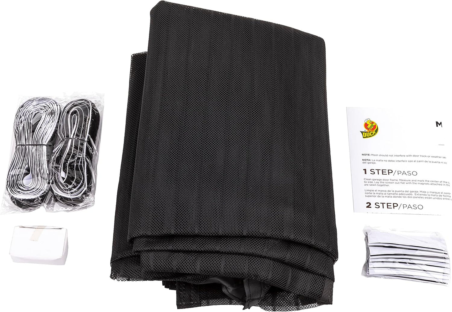 Duck Brand Hands-Free Magnetic Screen Door for Standard Width Door - Mesh Patio Door and Bug Screen with Magnets - 39 x 86 Inches, Black