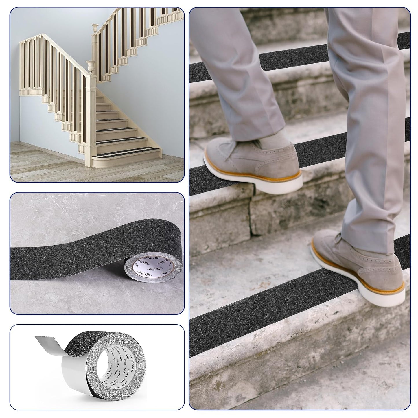 Mr. Pen- Grip Tape, 2 Inch, 23 Feet, Anti Slip/Non Skid Tape, Grip Tape | Friction Tape for Stair, Black Grip Tape Roll, Waterproof