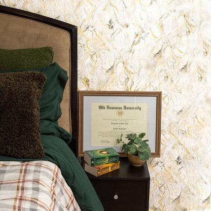 Peel and Stick Wallpaper Roll 17.5 x 216 Whispering Tales Design in Vinyl Sticker Paper for Accent Panels, Bedroom, Kitchen, Office or Shelf Liner