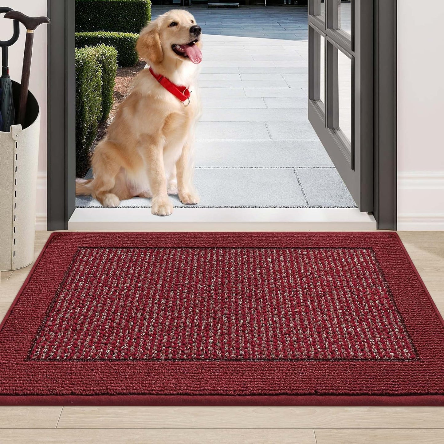 BEQHAUSE Indoor Door Mat 20" x 32", Dirt Trapper Door Mats Non-Slip Entryway Rugs Washable, Resist Dirt Absorbent Welcome Mat, Low Profile Floor Mats for Front Back Door and Entryway, Taupe