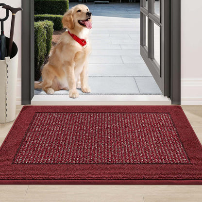 BEQHAUSE Indoor Door Mat 20" x 32", Dirt Trapper Door Mats Non-Slip Entryway Rugs Washable, Resist Dirt Absorbent Welcome Mat, Low Profile Floor Mats for Front Back Door and Entryway, Taupe