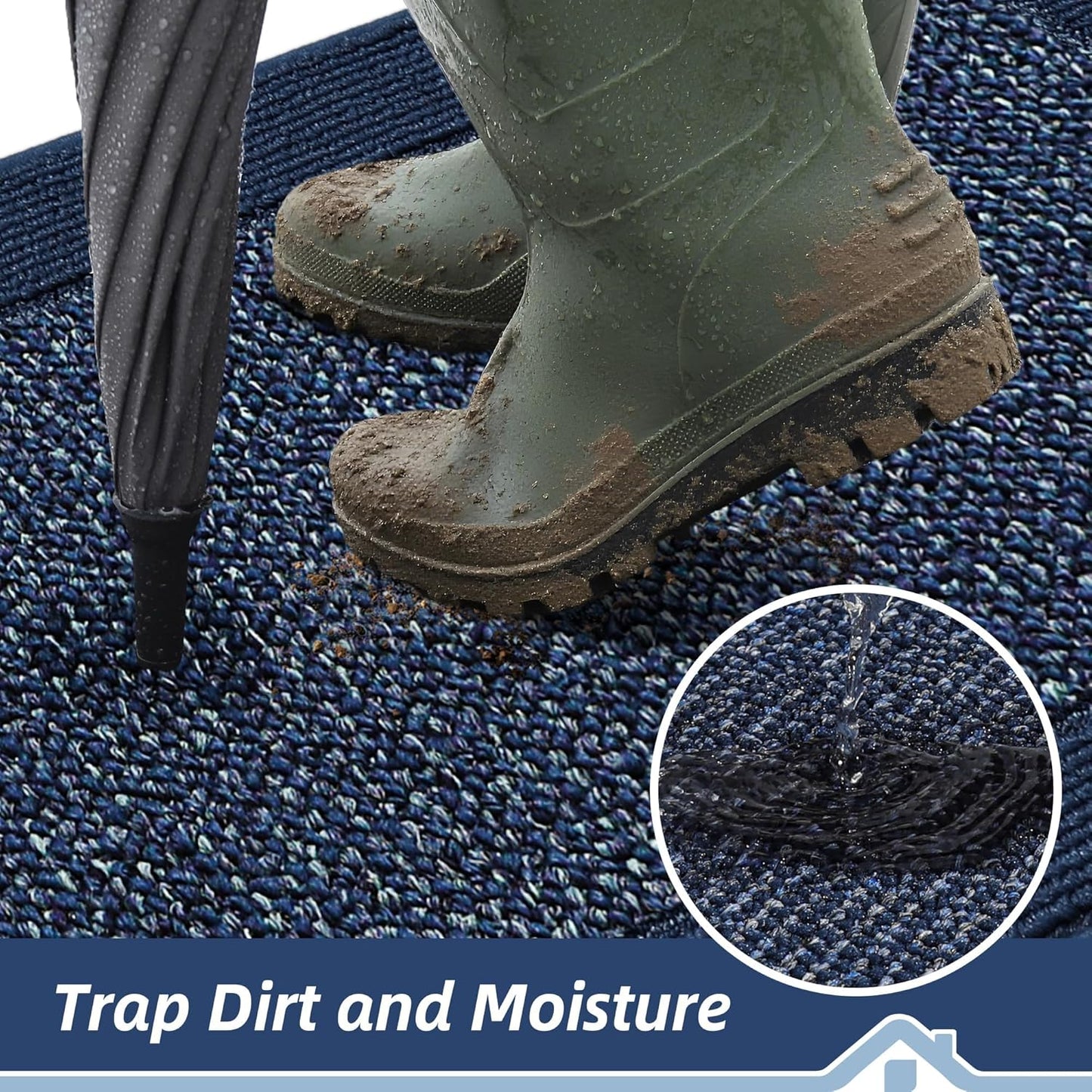 BEQHAUSE Indoor Door Mat 20" x 32", Dirt Trapper Door Mats Non-Slip Entryway Rugs Washable, Resist Dirt Absorbent Welcome Mat, Low Profile Floor Mats for Front Back Door and Entryway, Taupe