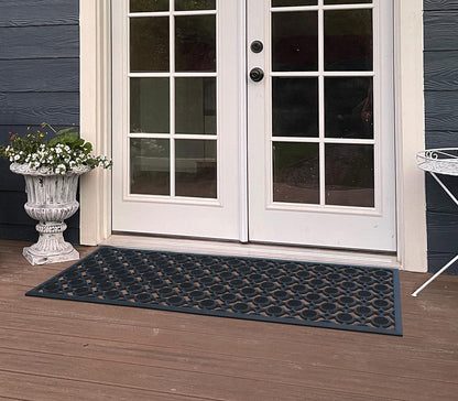 A1HC Outdoor Doormat, Natural Rubber, 18" x48”, Ideal for Outside entryway,Dirt Shoe Scraper,Heavy Duty Door mat for Indoor Outdoor,Rug Mats for Entry,Patio, Welcome Mats