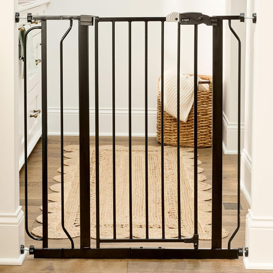 Regalo Safety 29-38.5" Baby Gate for Doorways & Bottom of Stairs, Pressure Mounted Baby Gate with Door for Babies, Toddlers & Pets, Tested & Safe for 30 Years, American Designed, American Owned, White