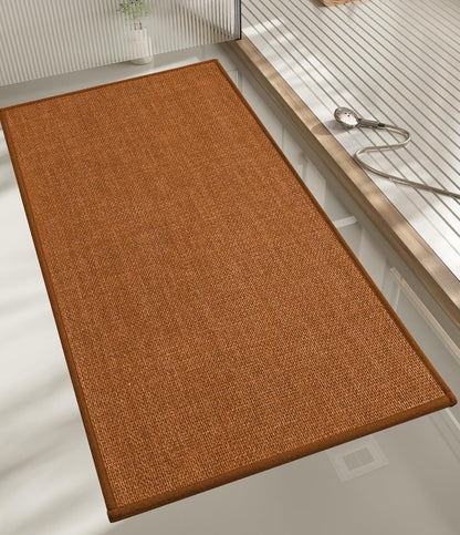 chakme Bathroom Rugs Mat 24x17, Ultra Thin Non Slip Bath Mat Small Quick Dry Absorbent Bath Mat for Bathroom Floor, (Dark Beige, 24"x17")