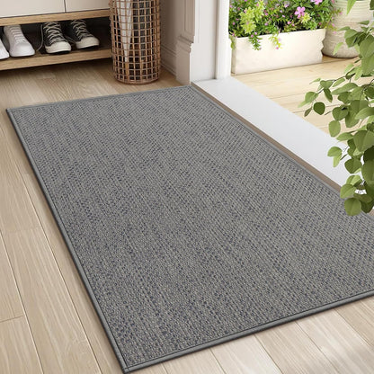 LEKEEPGO Door Mat 17"x29", Non Slip Door Mat Indoor Entrance, Rubber Backing Indoor Door mats Washable Absorbent Low-Profile Doormat Front Entryway Entry Resist Dirt Inside Door Mats, Khaki
