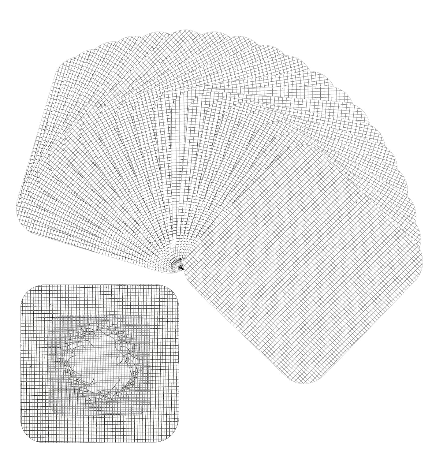 20 Pcs Screen Patches Self Adhesive, 4 x 4 Inches Stainless Steel Screen Repair Patches Kit for Window & Door Tears, Silver Rustproof Mesh Tape