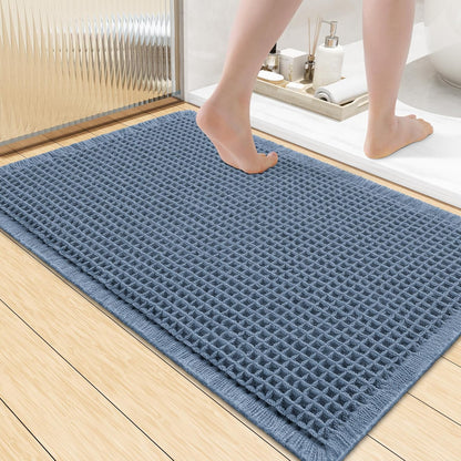 Smiry Waffle Bath Mat 30x20, Extra Soft Absorbent Bathroom Rugs, Non Slip Machine Washable Quick Dry Bath Rugs for Bathroom Floor, Tub, Shower, Home Decor Accessories, Brown