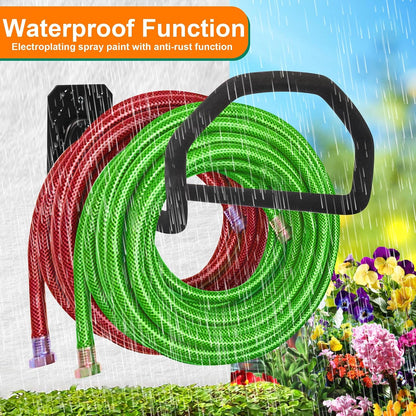 PeoMev Garden Hose Holder Wall Mount - Heavy Duty Water Hose Holders for Outside, Metal Hoses Hanger Sturdy Hose Reel Hooks for Garden