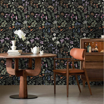 Dimoon 17.3''x78.7'' Vintage Peel and Stick Wallpaper Boho Beige Neutral Contact Paper White Floral Bird Wallpaper Removable Botanical Renter Friendly Modern Wall Paper Bedroom Bathroom Vinyl Roll