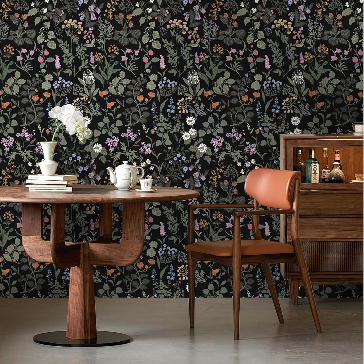 Dimoon 17.3" X 78.7" Peel and Stick Wallpaper Floral Contact Paper Boho Beige White Renter Friendly Natural Wall Paper Waterproof Removable Self Adhesive Wallpaper for Bedroom Livingroom Vinyl Roll