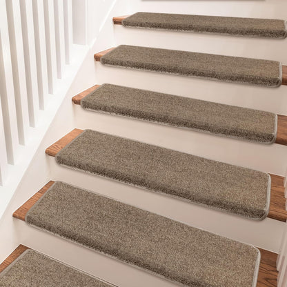 PURE ERA Carpet Stair Treads Tape Free Non Slip Indoor Stair Carpet Stair Protectors Pet-Friendly Non-Slip Skid Resistant Washable Reusable 8" x 30"(2 Pieces,Black)