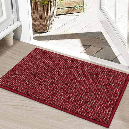 BEQHAUSE Dirt Trapper Door Mat 20" x 32", Non-Slip Washable Doormats Entrance Mat, Dirt Resistant and Absorbent Welcome Mat, Low Profile Floor Mats for Front Back Door and Entryway, Beige