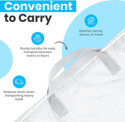 Mesh Laundry Bags 24 x 36 In, 2-Pack - Handy Laundry Heavy Duty Net Bag | Holds a Full Load, Tear-Resistant Wash Sack with Drawstring, Handles, Machine Washable, Hamper Liner, Dorm, Travel, White