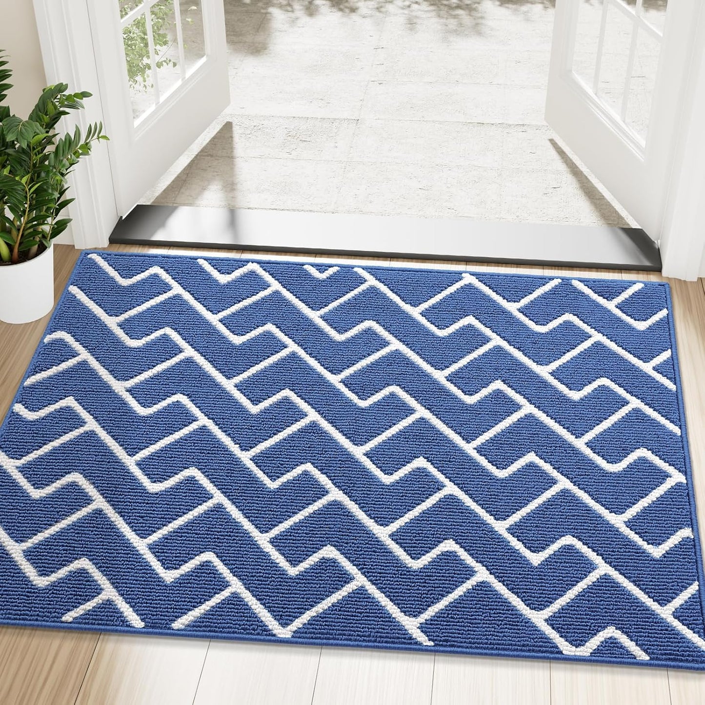 OLANLY Front Door Mat, Non-Slip Rubber Backing, Dirt Resistant and Absorbent, Washable, Easy to Clean Low-Profile Indoor Doormat for Back Door, Entryway, Inside Entrance, 32x20, Grey