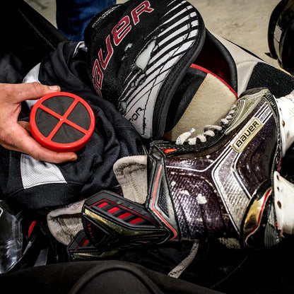 Equipment Deodorizer Pucks - Unscented Sports Equipment Deodorizer Fights Odor and Moisture, Odor Control for Skates, Shoes, Gym Bags, Sports Bags, Totes, Helmets and Gear - 2 Pack
