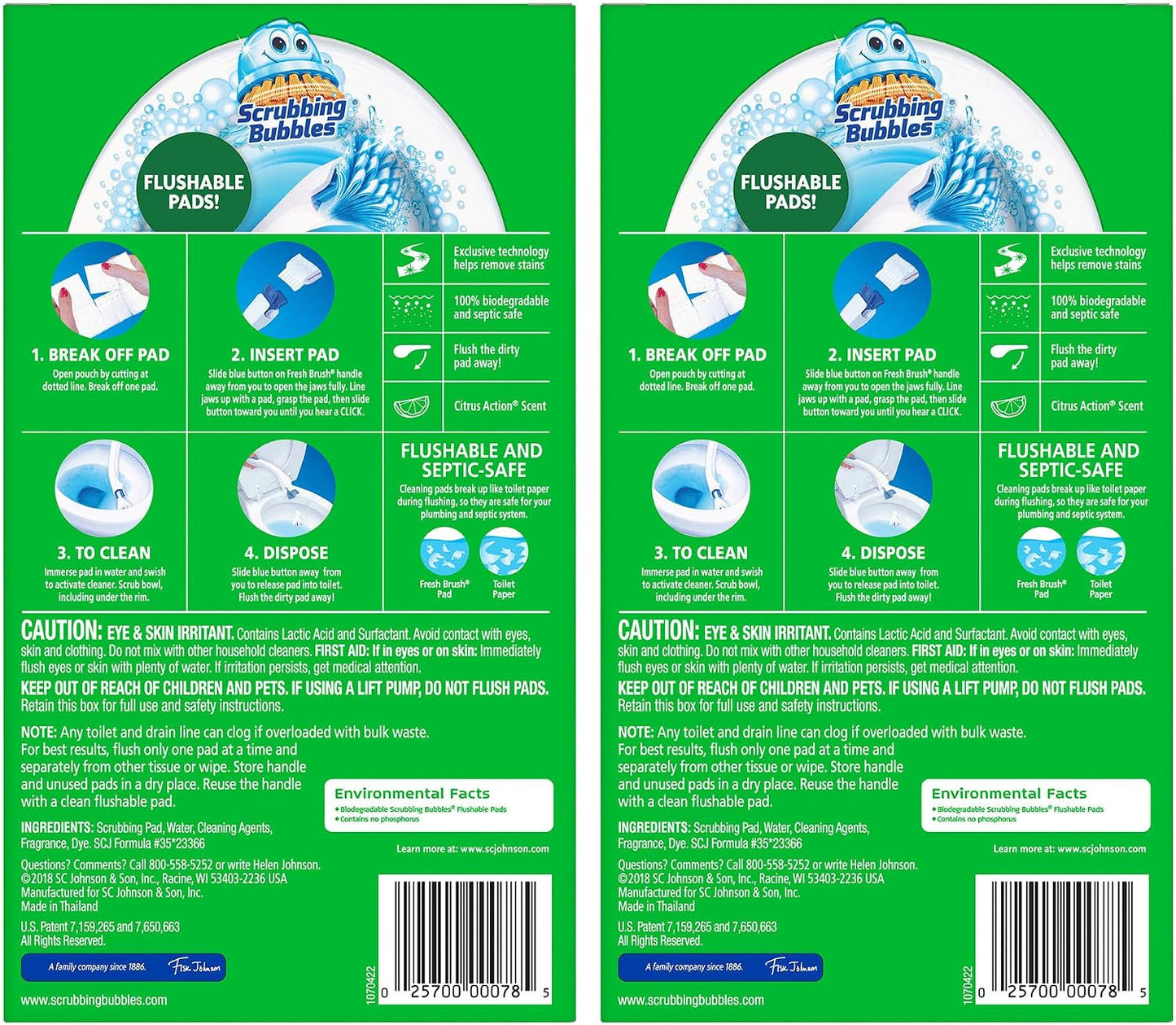Scrubbing Bubbles Toilet Bowl Cleaning System with Flushable & Disposable Cleaner Refill Pads, Fights Odors and Helps Remove Limescale & Hard Water Stains, Citrus Scent, 1 Wand + 4 Refills + 1 Stand