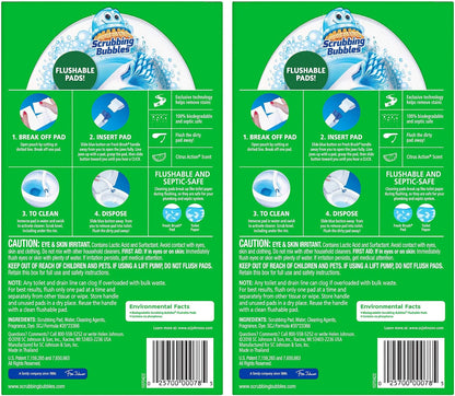 Scrubbing Bubbles Toilet Bowl Cleaning System with Flushable & Disposable Cleaner Refill Pads, Fights Odors and Helps Remove Limescale & Hard Water Stains, Citrus Scent, 1 Wand + 4 Refills + 1 Stand