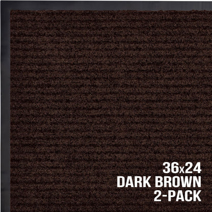 Sierra Concepts Front Door Mat Welcome Floor Mats - Entryway Indoor Outdoor Entrance Doormat, Patio, Porch, Muddy Shoe, Inside Outside Low Profile, 30x17 inches, 2-Pack Gray