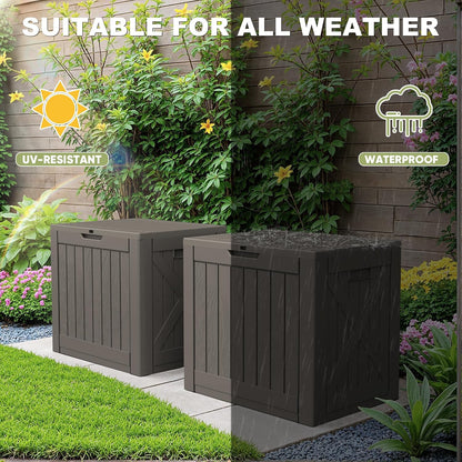 Greesum 31 Gallon Resin Deck Box All Weather Outdoor Storage Boxes for Patio Furniture Set,Outdoor Toys,Garden Tools,Black