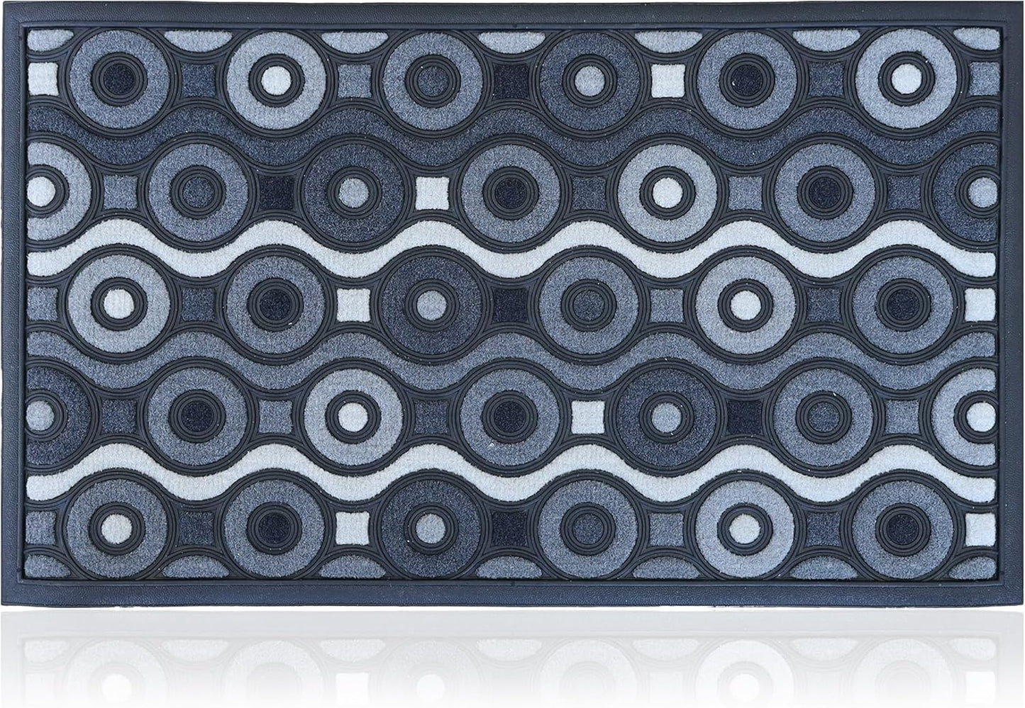 Extra Durable, Superior Absorption, Front Door Mat for Outdoor & Indoor - Welcome Mat for Entryway, Entrance, Patio, Porch - Waterproof, Non-Slip Backing, Coarse Fibers (Scales,17x29)
